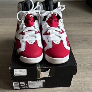 Jordan Kids Red and White Athletic Shoes